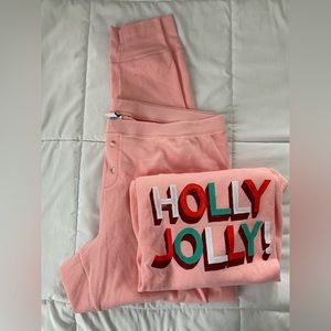 Old Navy Jingle Jammies - Pink Holly Jolly